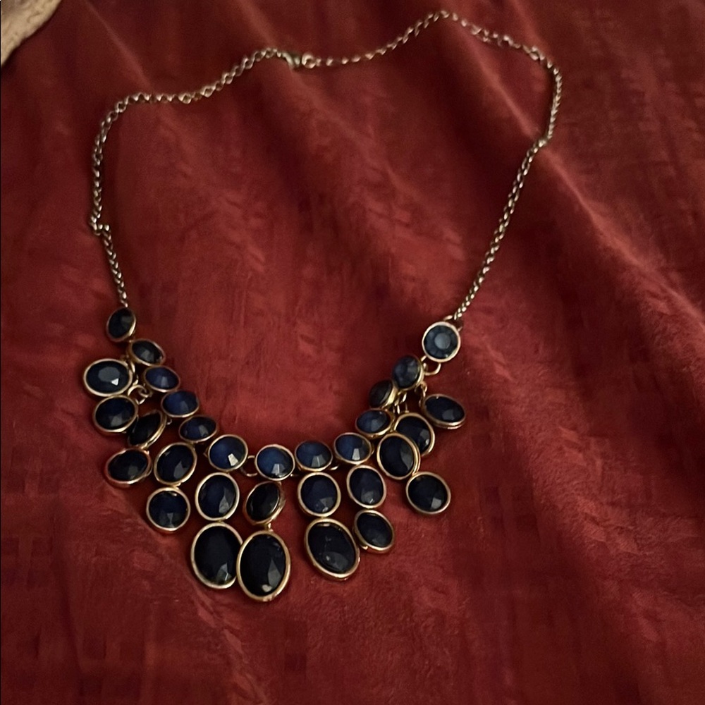 Elegant Blue and Gold Necklace